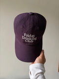 Friday Drinking Club cap in purple