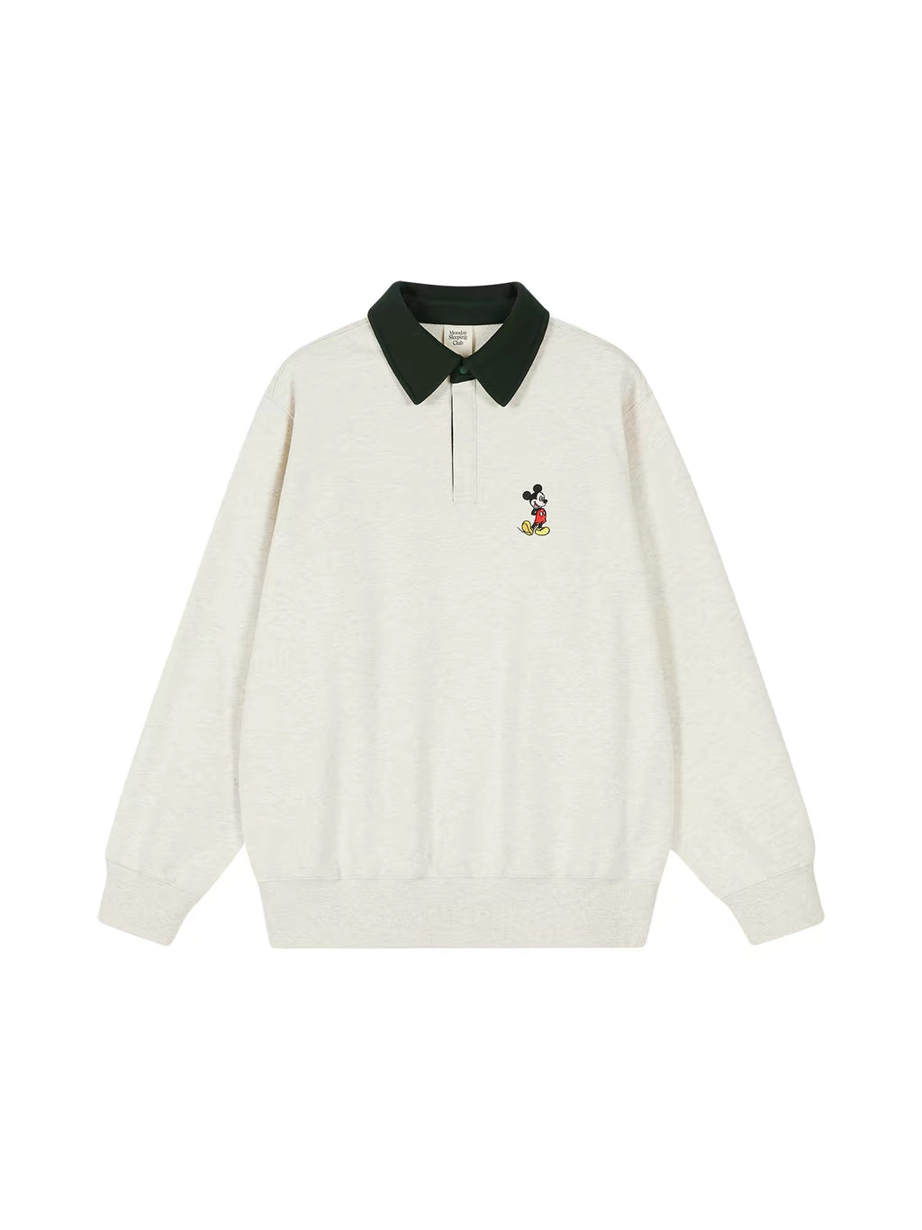 Monday Sleeping Club × Disney Classic Mickey Embroidered Contrast Collar Sweatshirt