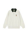Monday Sleeping Club × Disney Classic Mickey Embroidered Contrast Collar Sweatshirt